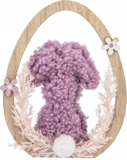 Boucle Rabbit-in-Egg Decoration – Purple