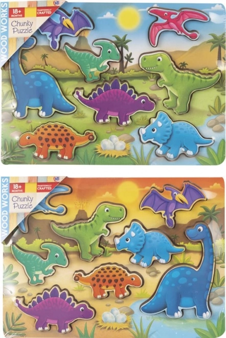 Medinė dinozaurų įstatymo dėlionė