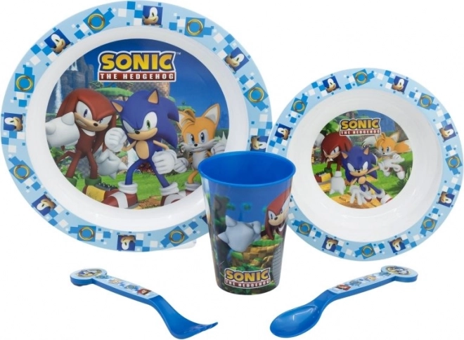 Vaikiškas valgymo rinkinys Sonic 5in1