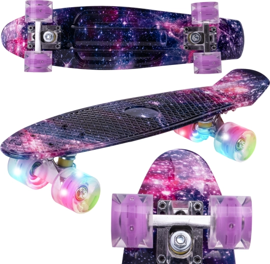 Penny boardas su šviečiančiais ratukais Space