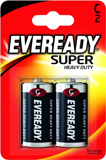 Energizer Eveready Super Heavy Duty baterijos C (R14) 1,5 V – 2 vnt.
