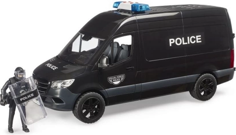 BRUDER policijos furgonas Mercedes‑Benz Sprinter su riaušių policininku