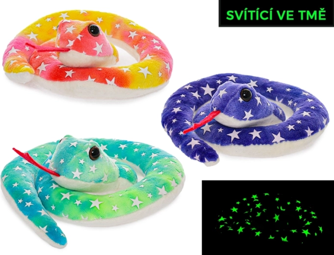 Plush Snake with Glow-in-the-Dark Elements 18 cm