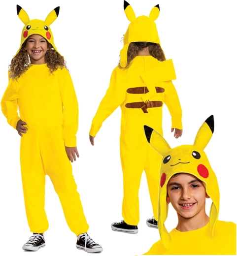 Kids POKEMON Pikachu Kigurumi Costume 127–136 cm (7–8 years)