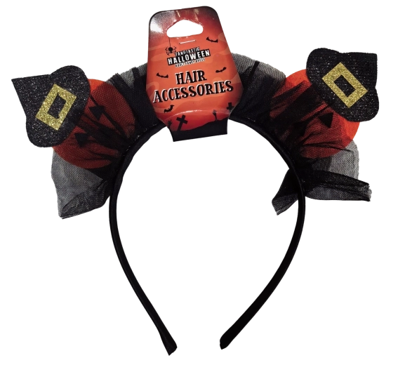 Halloween headband with pumpkins and witch hats