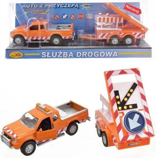 Kelių tarnybos automobilis su priekaba 28 cm