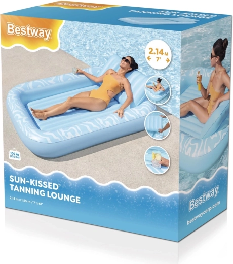 Bestway pripučiamas gultas „Sun-Kissed“ su galvos atrama ir gėrimų laikikliu