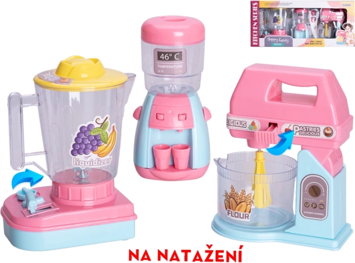 Pastelinių spalvų užsukamų virtuvės prietaisų rinkinys vaikams