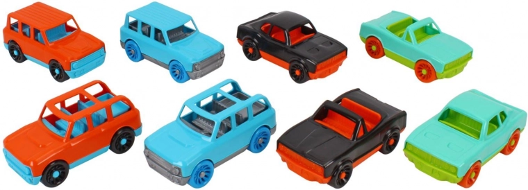 Plastic toy car 10 cm with freewheel – mix of colors and models