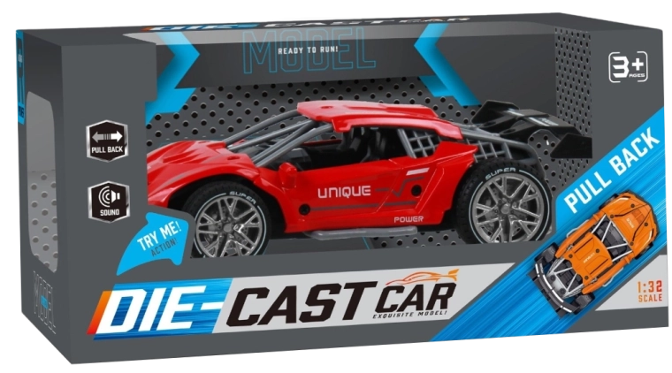Lenktyninis automobilis su atbulinio užtempimo pavara 1:32