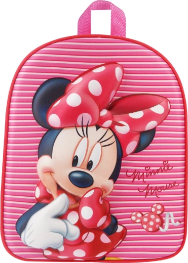Vaikiška 3D kuprinė Minnie Mouse rožinė dryžuota 31 cm