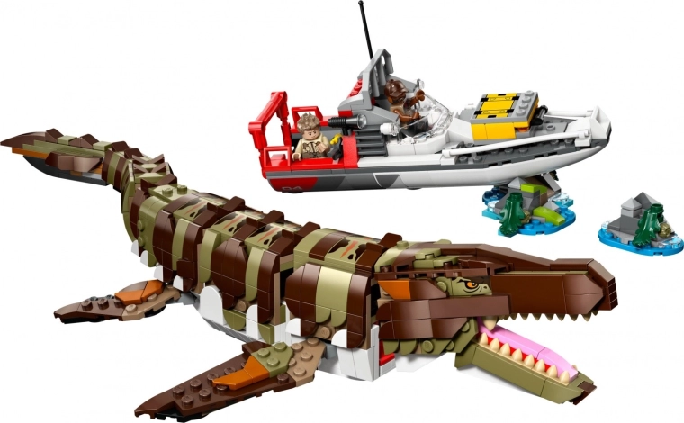 Posable mosasaurus model