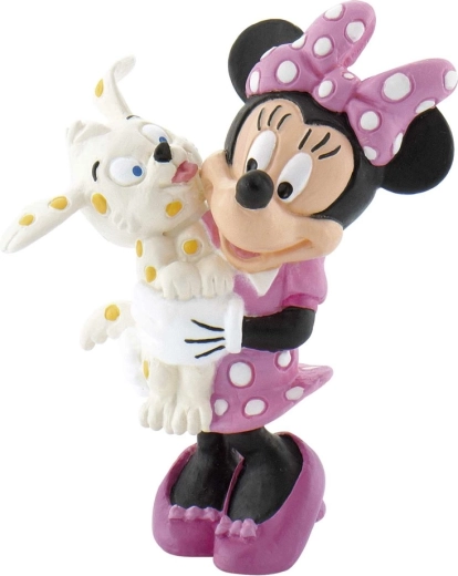 Rankomis dažyta Minnie Mouse figūrėlė su šuniuku