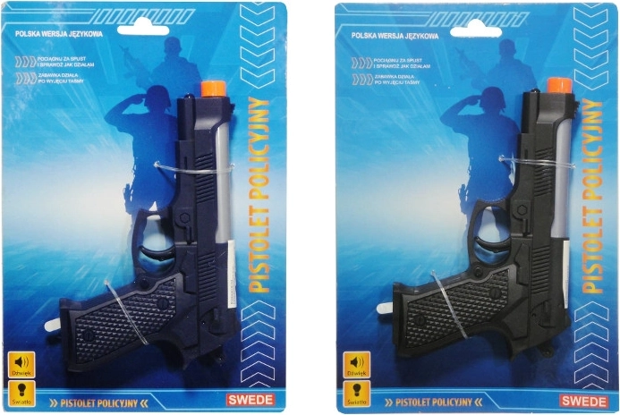 Police toy pistol with Polish sound module - 1 piece