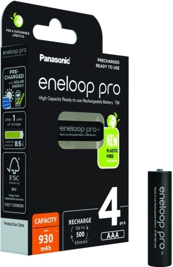 Įkraunamosios baterijos ENELOOP PRO AAA 930 mAh – 4 vnt. rinkinys