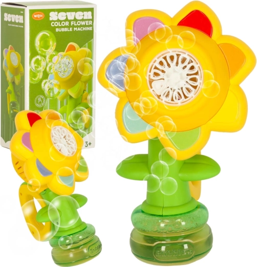 Automatic flower-shaped bubble machine with light effects