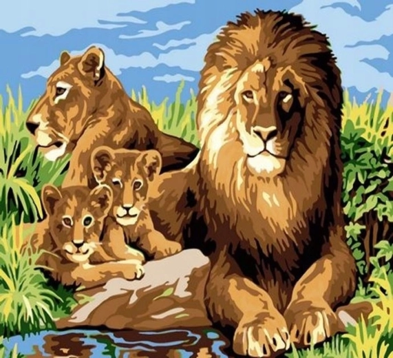 NORIMPEX Paint by Numbers Lion Family 40 × 50 cm