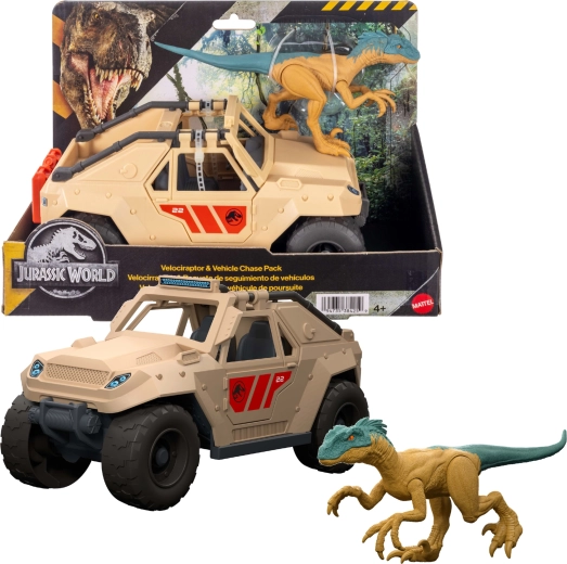 Jurassic World Velociraptor with Off-Road Vehicle