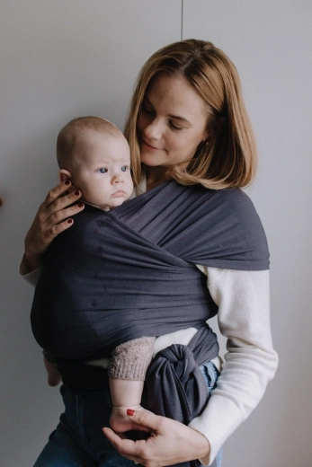 Boba Serenity Wrap kūdikio nešiojimo skara charcoal