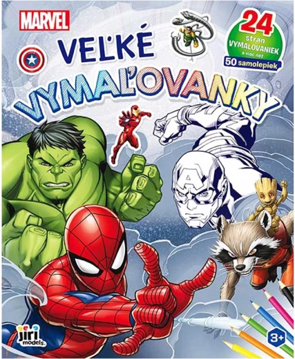 Didelės Marvel spalvinimo knygelės su lipdukais