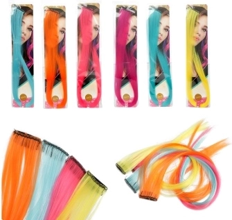 Colorful Hair Extension with Clip 50 cm - 1 piece