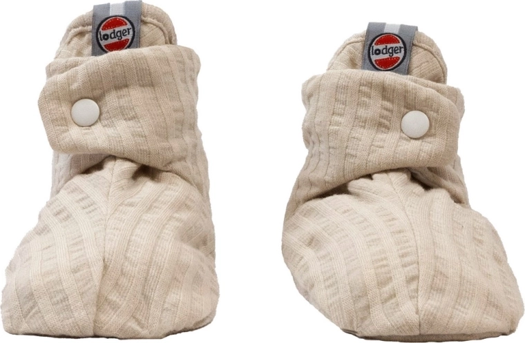 LODGER medvilninės kūdikių šlepetėlės Slipper Seersucker birch 3–6 mėn.