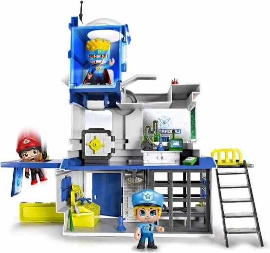 Multi-level station for action-packed stories
