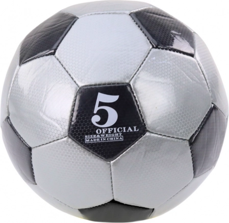 Klasikinis futbolo kamuolys, skersmuo 24 cm, 5 dydis, pilkas