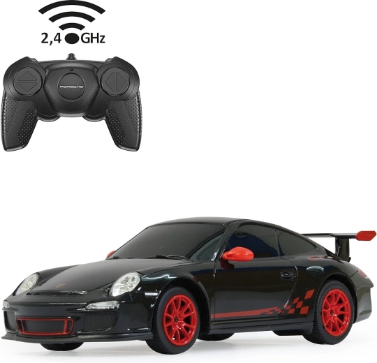 Radijo bangomis valdomas automobilis Porsche GT3 RS 1:24, juodas