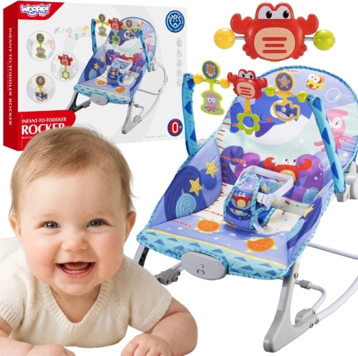 Woopie Baby Rocking Bouncer and Vibrating 2-in-1 Bouncer – Crab