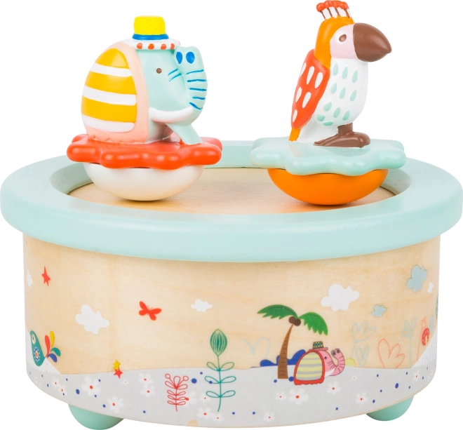 Music Box with Elephant and Parrot