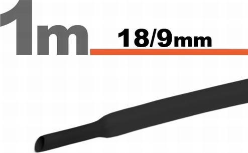 Juodas izoliacinis vamzdelis 18/9 mm