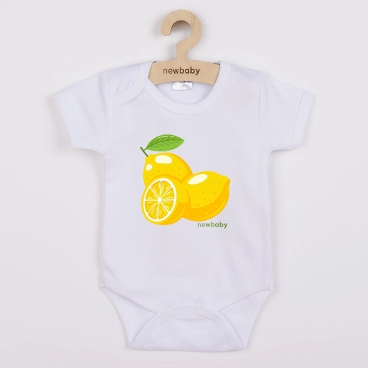New Baby vaikiškas smėlinukas su spauda Lemon, trumpomis rankovėmis, dydis 80 (9–12 mėn.)