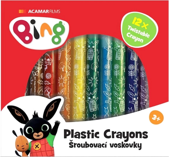 Sraigtinės vaško kreidelės Bing, rinkinys 12 vnt.