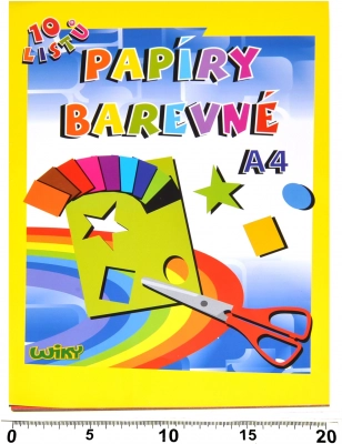 Spalvotas A4 popierius 180 g/m², 10 lapų
