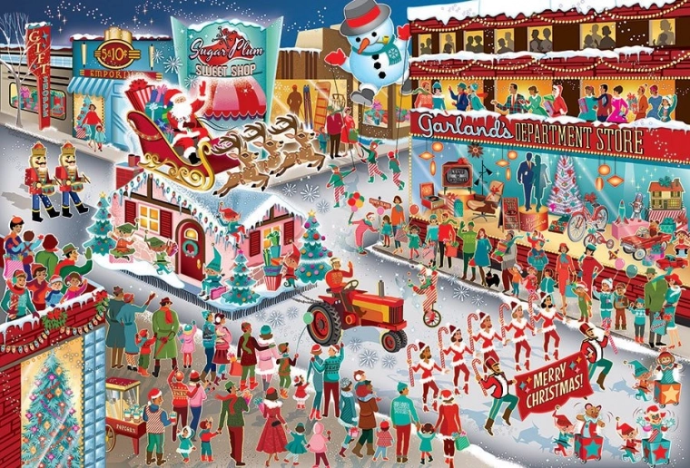 Dėlionė „Kalėdų Senelio panorama“ (2000 detalių) nuo Cobble Hill