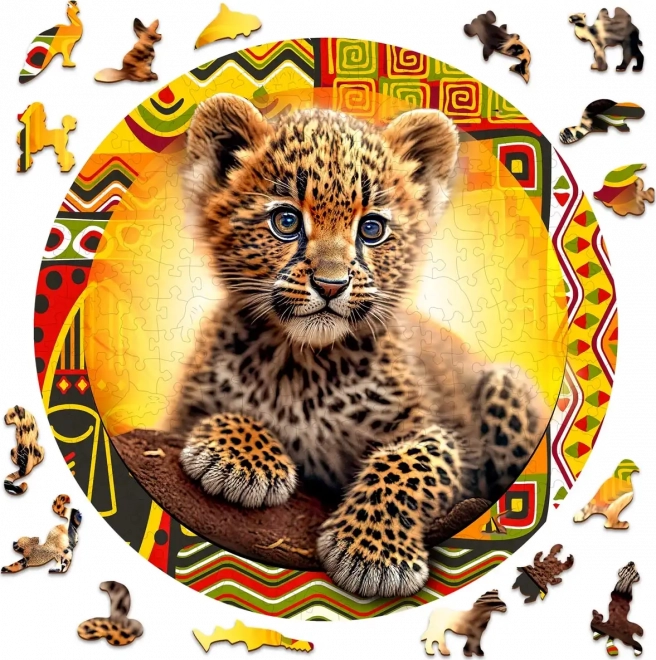 Wooden Puzzle Small Cute Leopard 250 Pieces