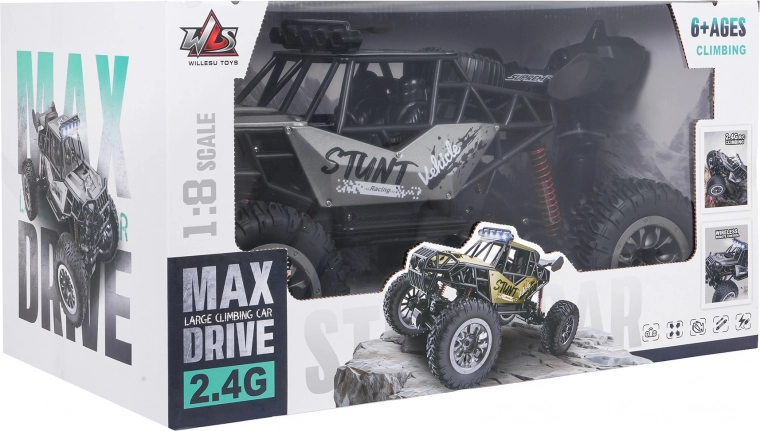 RC crawler kaskadinis lenktyninis automobilis 1:8 pilkas 4x4