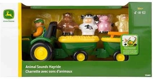 Tomy John Deere garsinis traktorius su gyvūnėliais