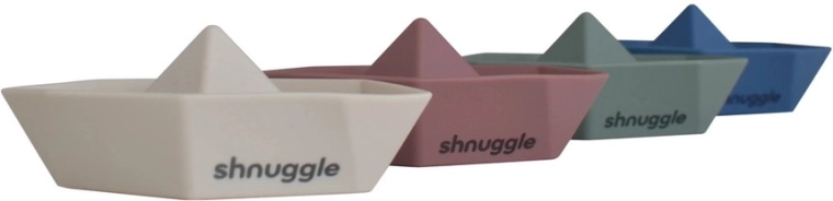 Shnuggle Stack and Sail sukraunamos silikoninės valtelės voniai (rinkinys 4 vnt.)