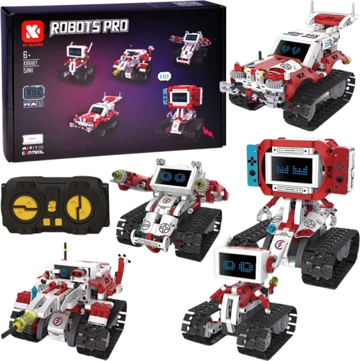 Robots Pro robotų konstruktorius 5 viename su nuotoliniu valdymu ir LED ekranu
