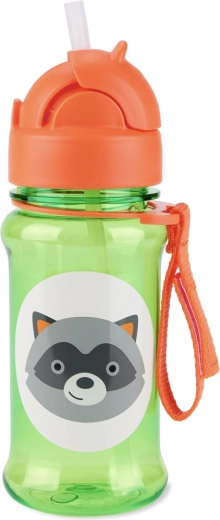 Skip Hop Zoo tritano gertuvė su šiaudeliu meškėnas 355 ml