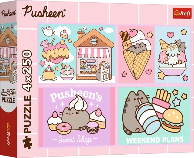 Dėlionė Pusheen – susipažinkite su PUSHEEN 4×250 detalių