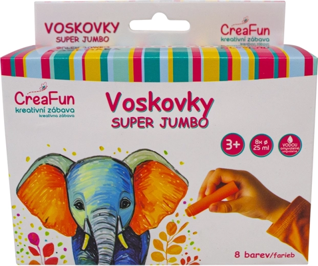 Super Jumbo vaško kreidelės, 8 spalvos, SPARKYS
