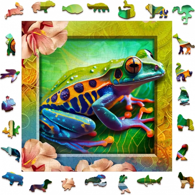 Wooden Puzzle Colorful Frog 250 Pieces