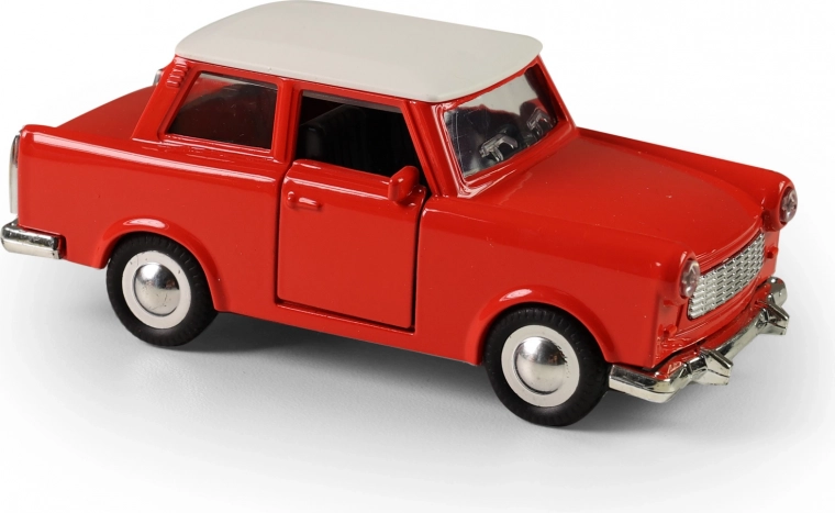 Metal retro Trabant car model 1:32 with pull-back motor