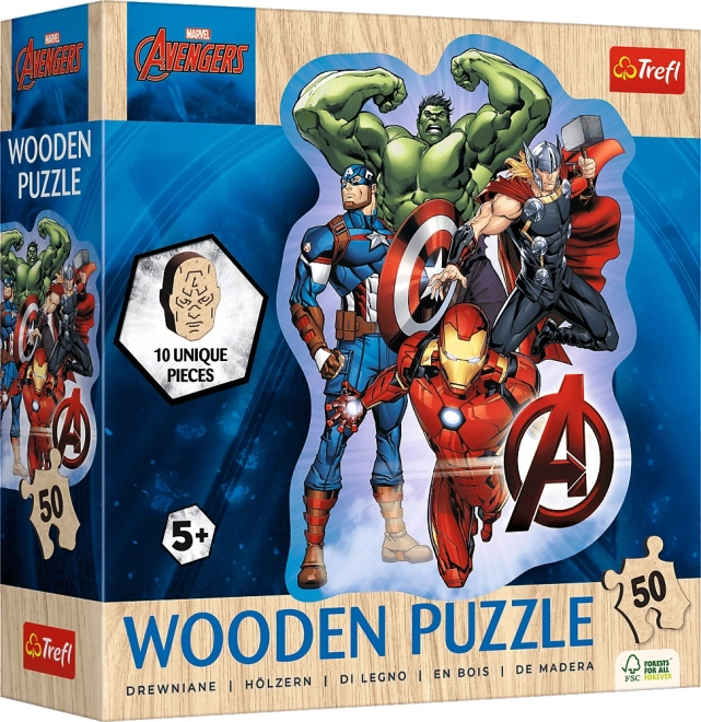 Wooden Outline Puzzle AVENGERS – 50 pieces
