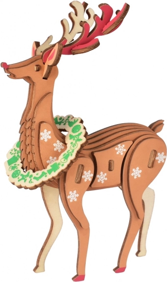 Wooden 3D puzzle Christmas reindeer