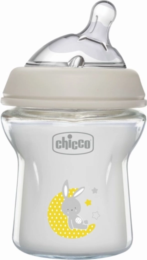 Chicco Natural Feeling glass baby bottle 150 ml anti-colic, neutral, from 0 months
