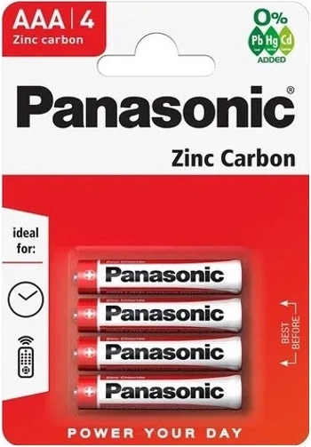 Baterijos PANASONIC R03 AAA, cinko-anglies